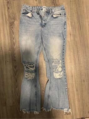 BDG Light Wash Distressed Flare Jeans
